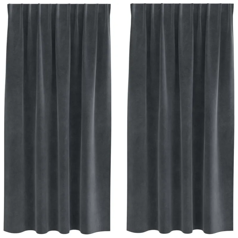 Užtemdymo užuolaidos 2 pcs Šviesiai pilka 140 x 175 cm Aksomas