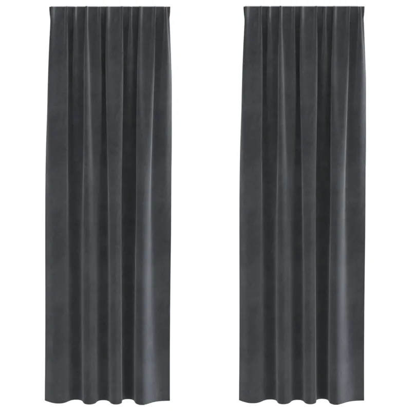 Užtemdymo užuolaidos 2 pcs Šviesiai pilka 140 x 245 cm Aksomas