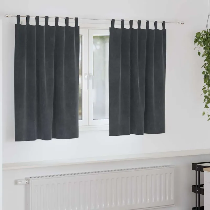 Užtemdymo užuolaidos 2 pcs Šviesiai pilka 140 x 140 cm Aksomas