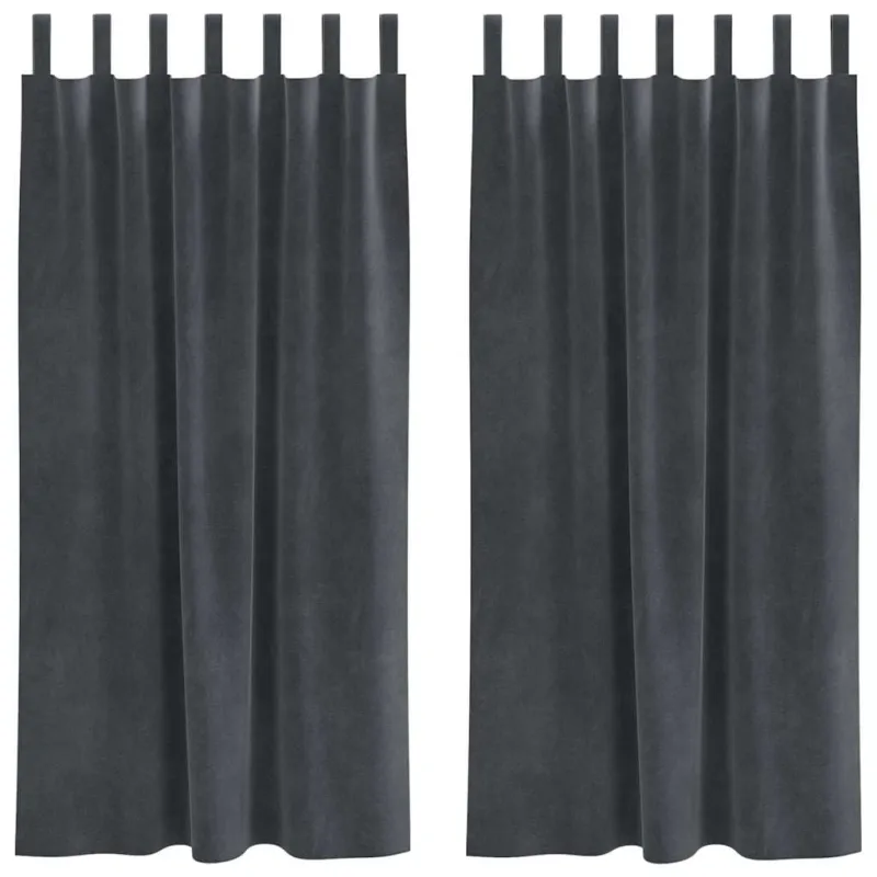Užtemdymo užuolaidos 2 pcs Šviesiai pilka 140 x 175 cm Aksomas
