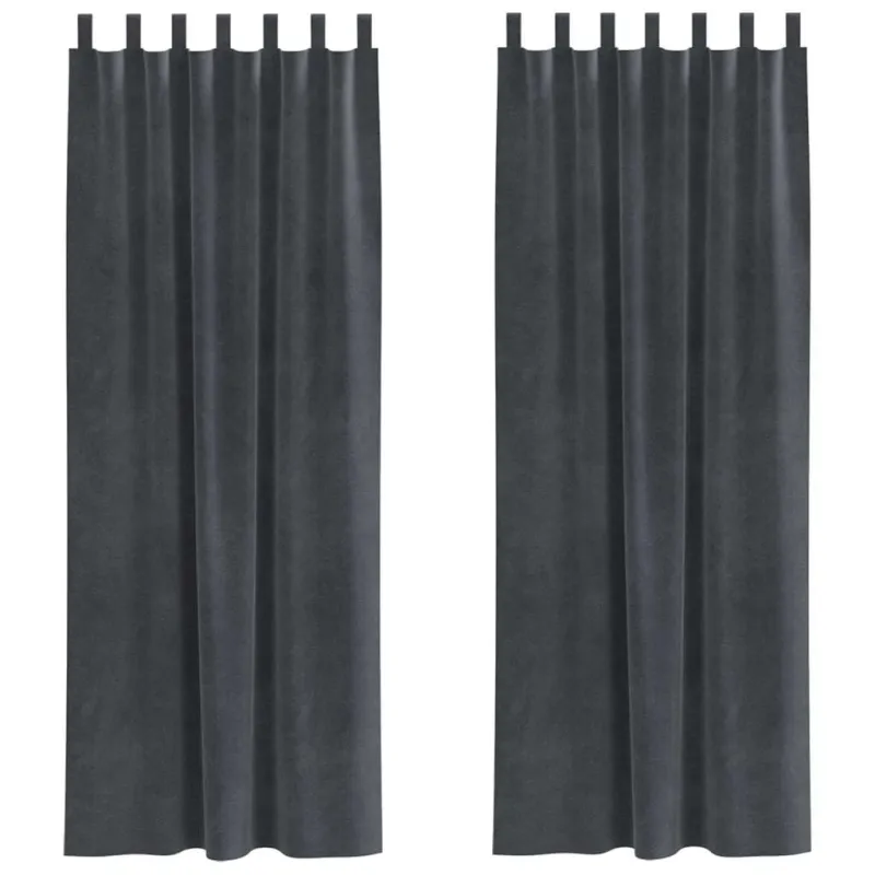 Užtemdymo užuolaidos 2 pcs Šviesiai pilka 140 x 225 cm Aksomas