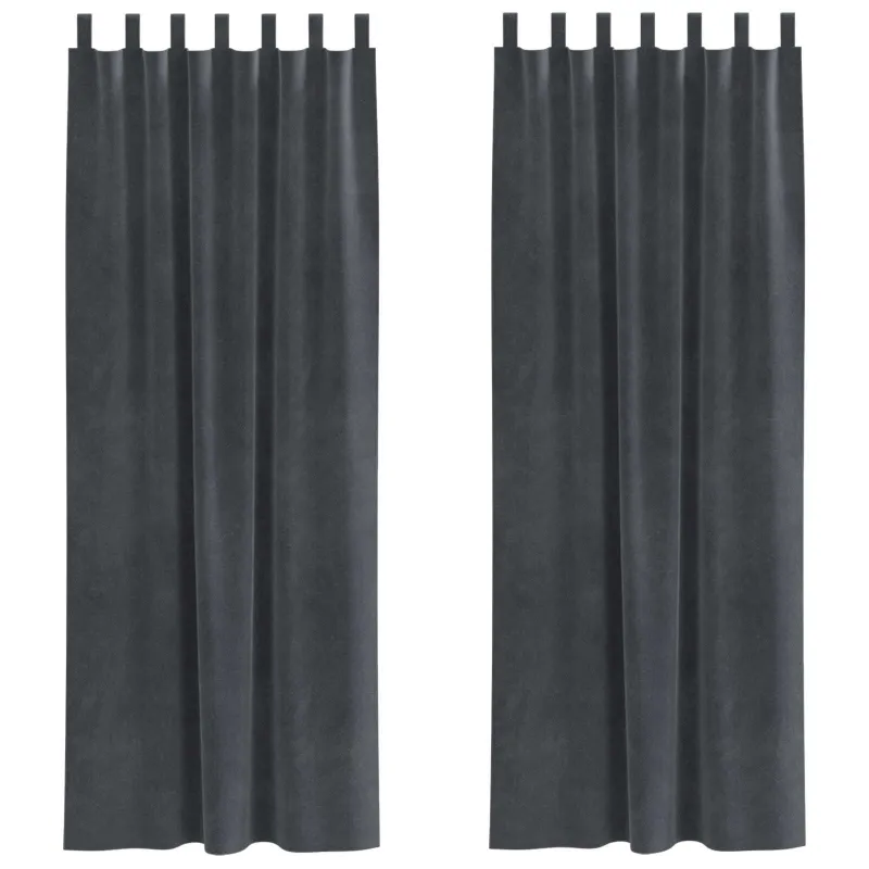 Užtemdymo užuolaidos 2 pcs Šviesiai pilka 140 x 245 cm Aksomas