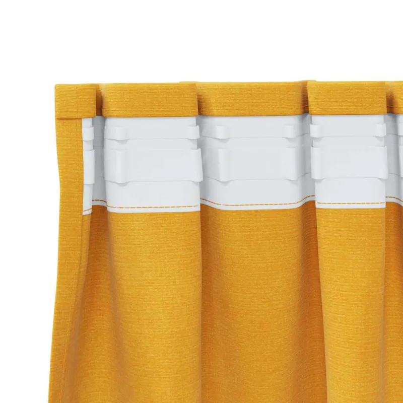 Užtemdymo užuolaidos 2 pcs Garučių geltona 140 x 245 cm Aksomas