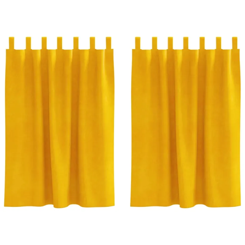 Užtemdymo užuolaidos 2 pcs Garučių geltona 140 x 140 cm Aksomas