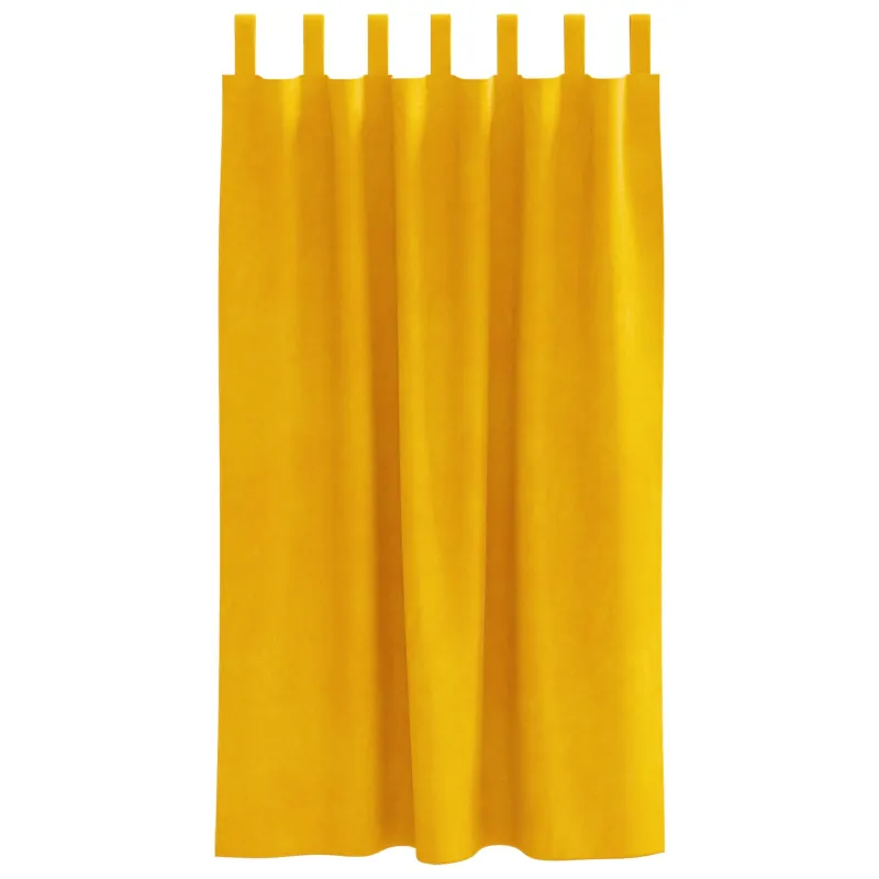 Užtemdymo užuolaidos 2 pcs Garučių geltona 140 x 175 cm Aksomas