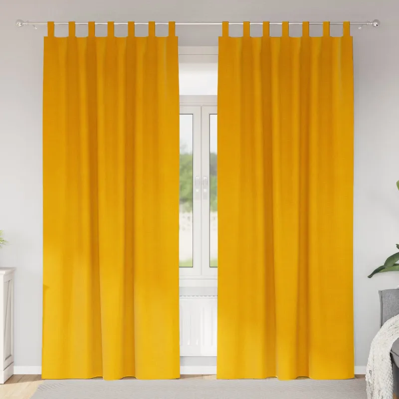 Užtemdymo užuolaidos 2 pcs Garučių geltona 140 x 225 cm Aksomas