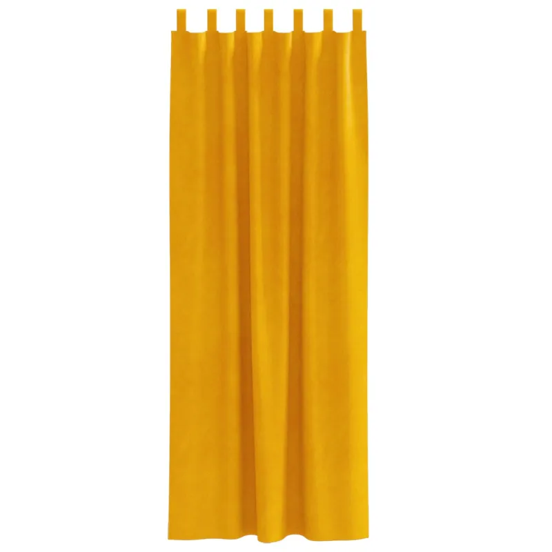Užtemdymo užuolaidos 2 pcs Garučių geltona 140 x 245 cm Aksomas