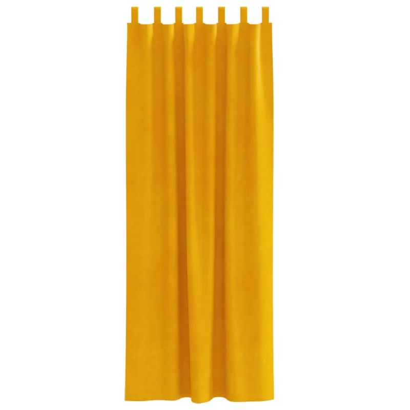Užtemdymo užuolaidos 2 pcs Garučių geltona 140 x 260 cm Aksomas