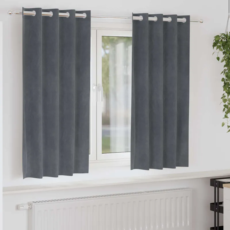 Užtemdymo užuolaidos 2 pcs Šviesiai pilka 140 x 175 cm Aksomas