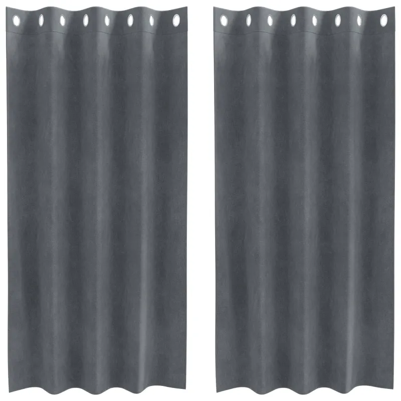 Užtemdymo užuolaidos 2 pcs Šviesiai pilka 140 x 175 cm Aksomas