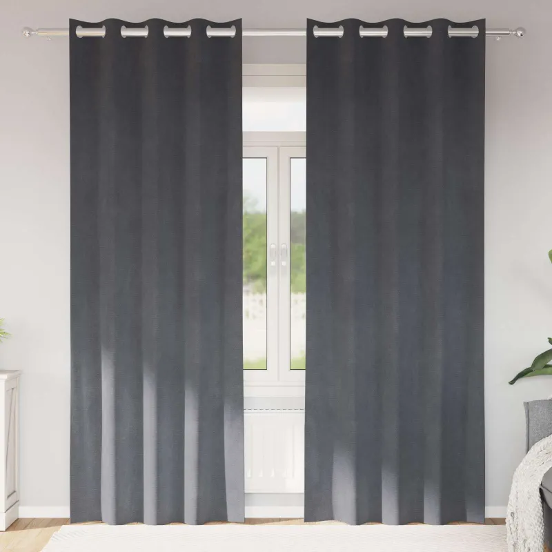 Užtemdymo užuolaidos 2 pcs Šviesiai pilka 140 x 225 cm Aksomas