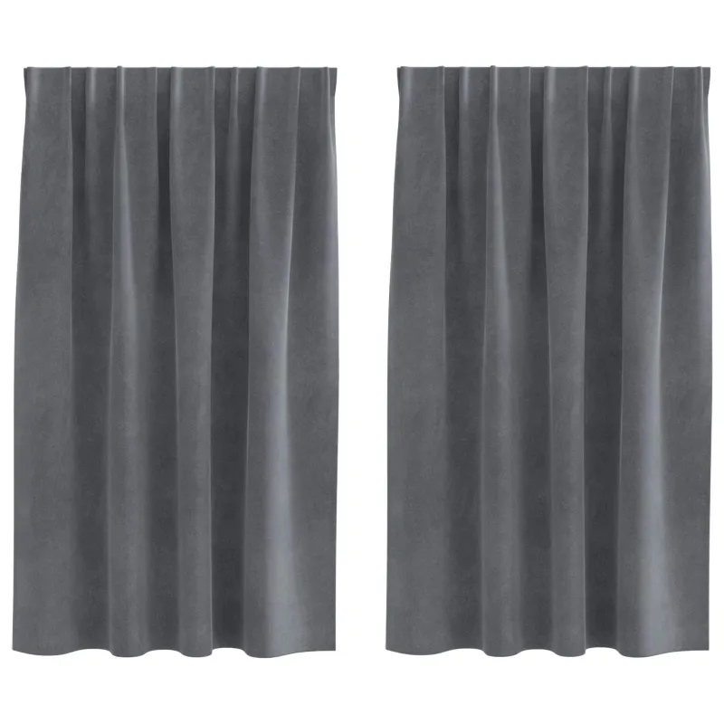 Užtemdymo užuolaidos 2 pcs Šviesiai pilka 140 x 140 cm Aksomas