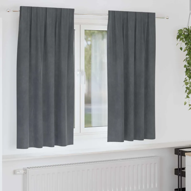 Užtemdymo užuolaidos 2 pcs Šviesiai pilka 140 x 175 cm Aksomas