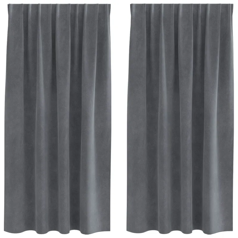 Užtemdymo užuolaidos 2 pcs Šviesiai pilka 140 x 175 cm Aksomas