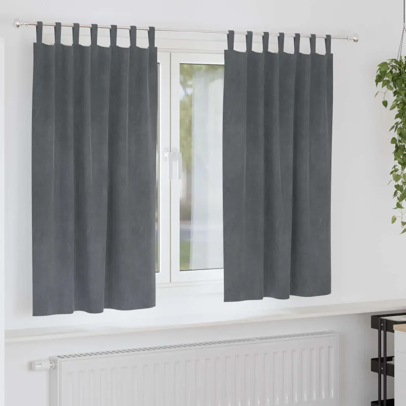 Užtemdymo užuolaidos 2 pcs Šviesiai pilka 140 x 175 cm Aksomas
