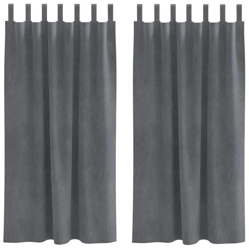 Užtemdymo užuolaidos 2 pcs Šviesiai pilka 140 x 175 cm Aksomas