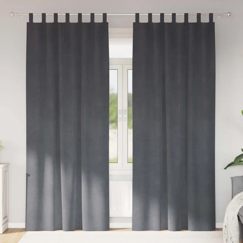 Užtemdymo užuolaidos 2 pcs Šviesiai pilka 140 x 225 cm Aksomas