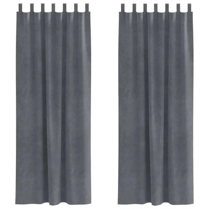 Užtemdymo užuolaidos 2 pcs Šviesiai pilka 140 x 245 cm Aksomas