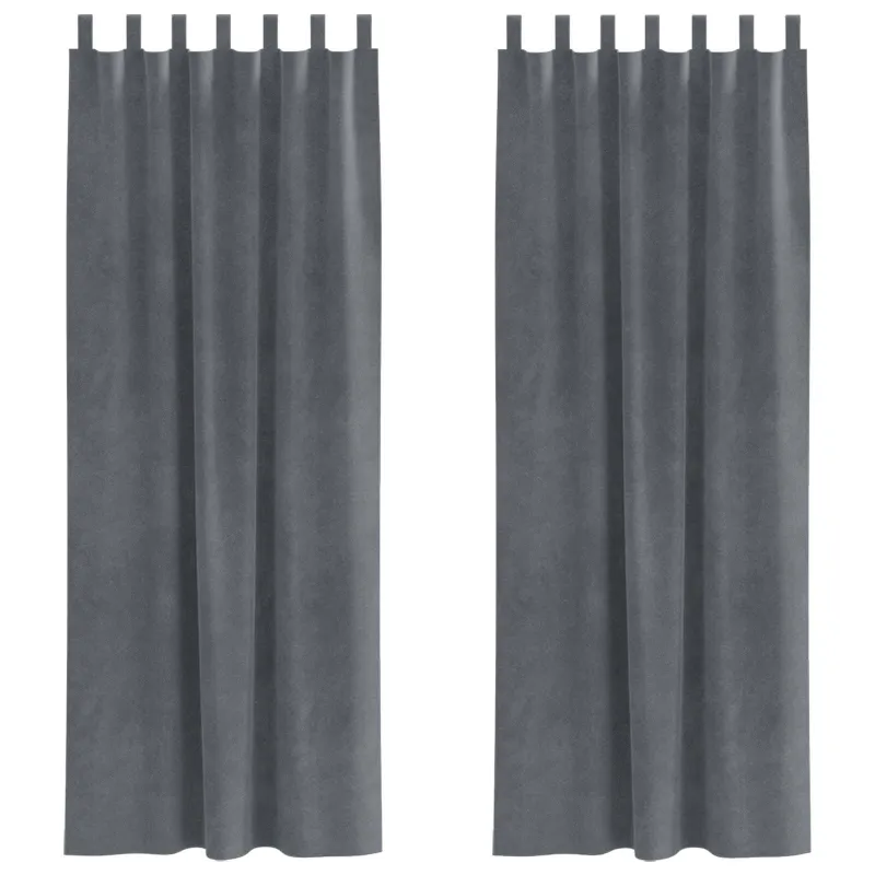 Užtemdymo užuolaidos 2 pcs Šviesiai pilka 140 x 260 cm Aksomas