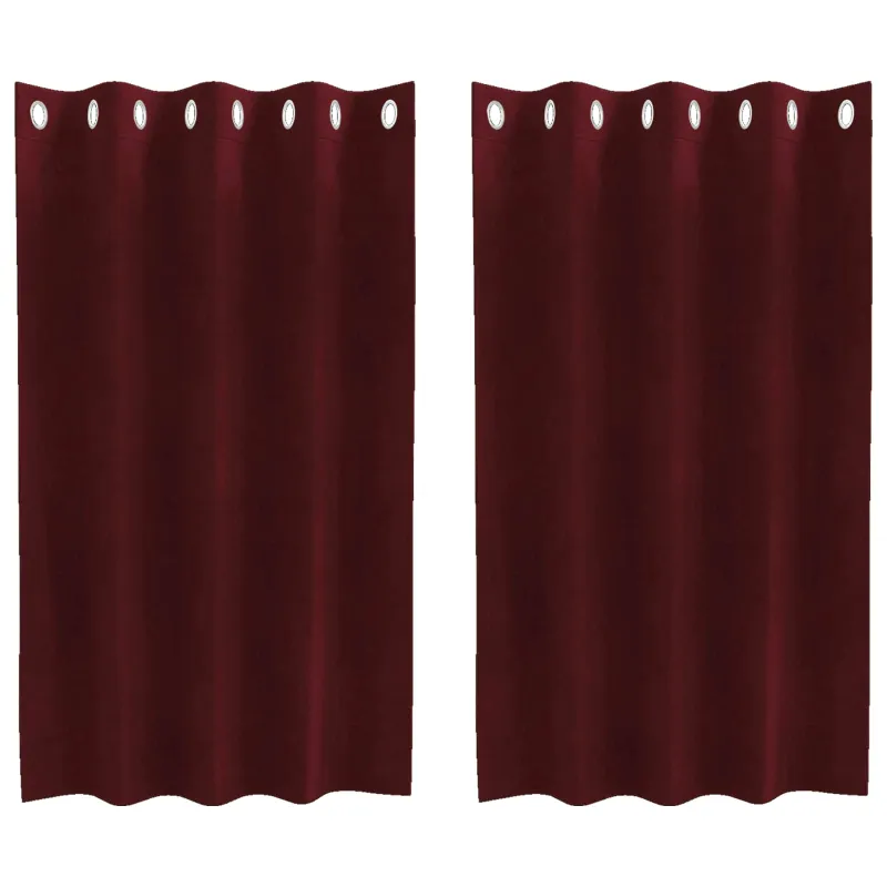 Užtemdymo užuolaidos 2 pcs Vyno raudona 140 x 140 cm Aksomas