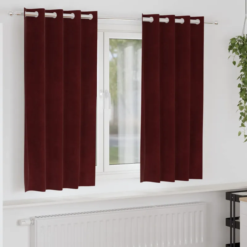 Užtemdymo užuolaidos 2 pcs Vyno raudona 140 x 175 cm Aksomas