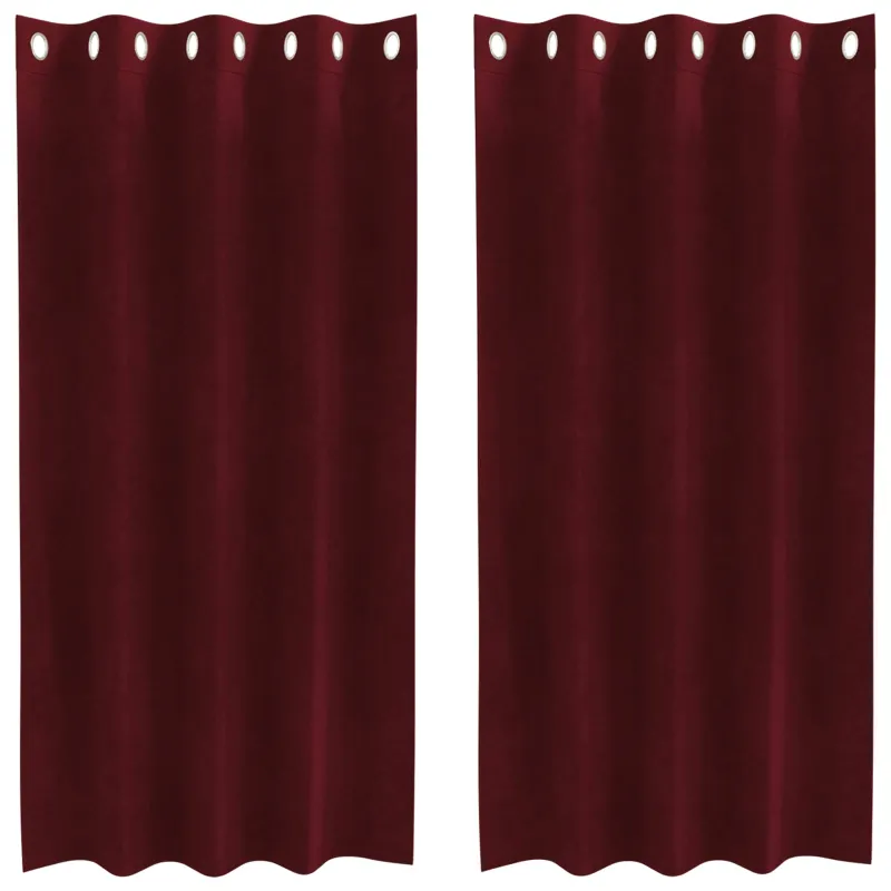 Užtemdymo užuolaidos 2 pcs Vyno raudona 140 x 175 cm Aksomas