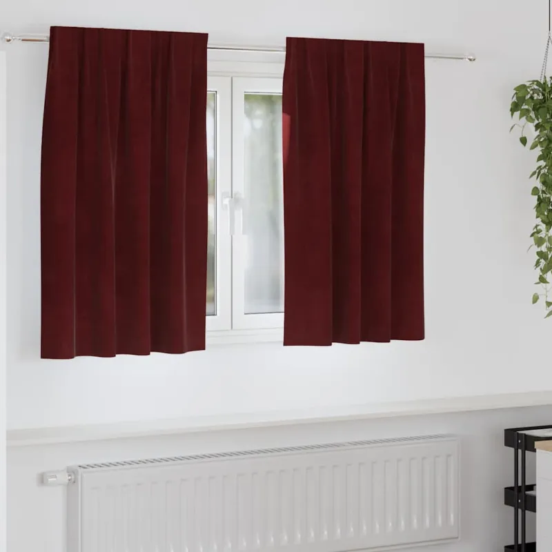 Užtemdymo užuolaidos 2 pcs Vyno raudona 140 x 140 cm Aksomas
