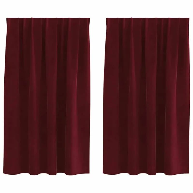 Užtemdymo užuolaidos 2 pcs Vyno raudona 140 x 140 cm Aksomas