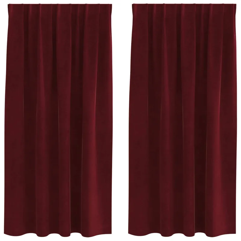 Užtemdymo užuolaidos 2 pcs Vyno raudona 140 x 175 cm Aksomas