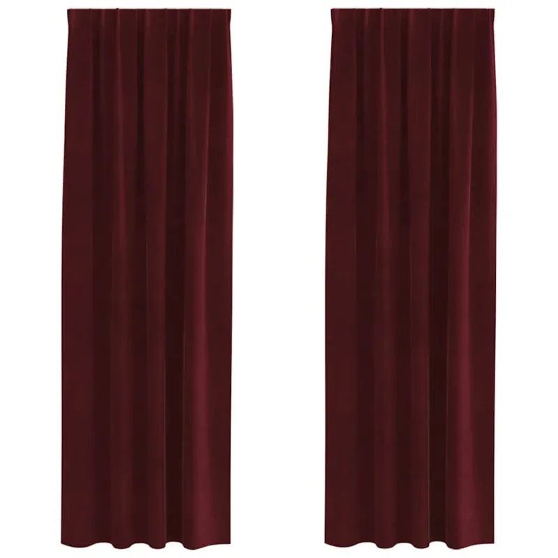 Užtemdymo užuolaidos 2 pcs Vyno raudona 140 x 260 cm Aksomas