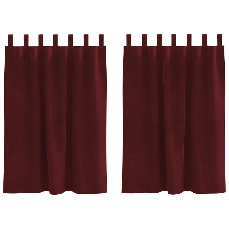 Užtemdymo užuolaidos 2 pcs Vyno raudona 140 x 140 cm Aksomas