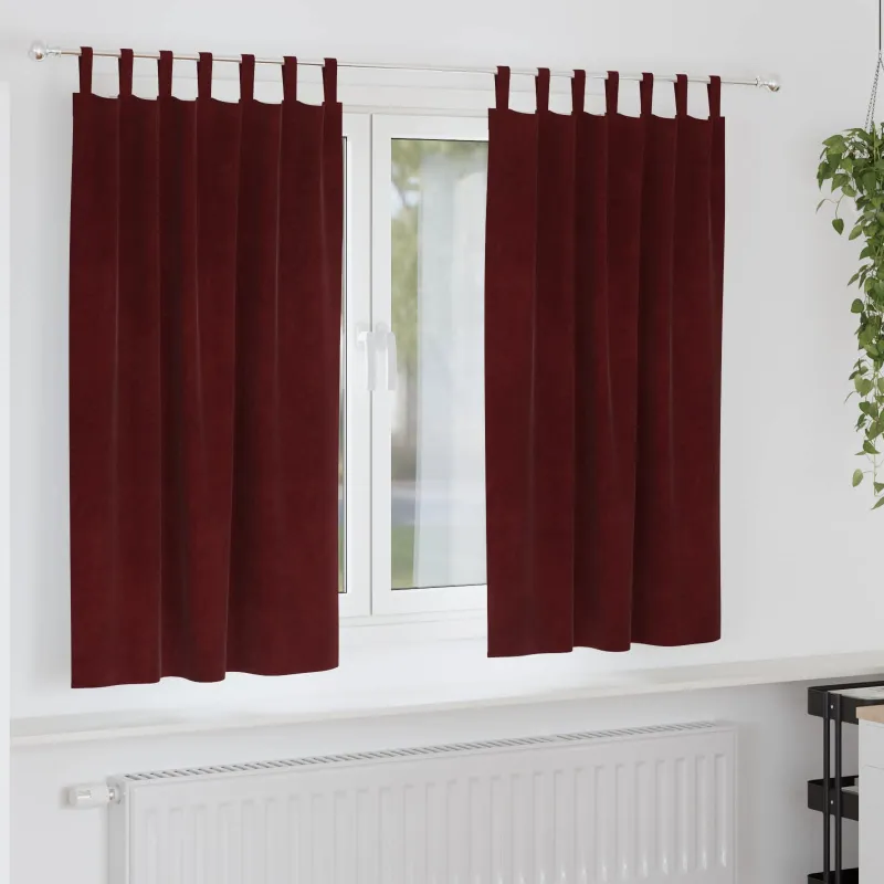 Užtemdymo užuolaidos 2 pcs Vyno raudona 140 x 175 cm Aksomas