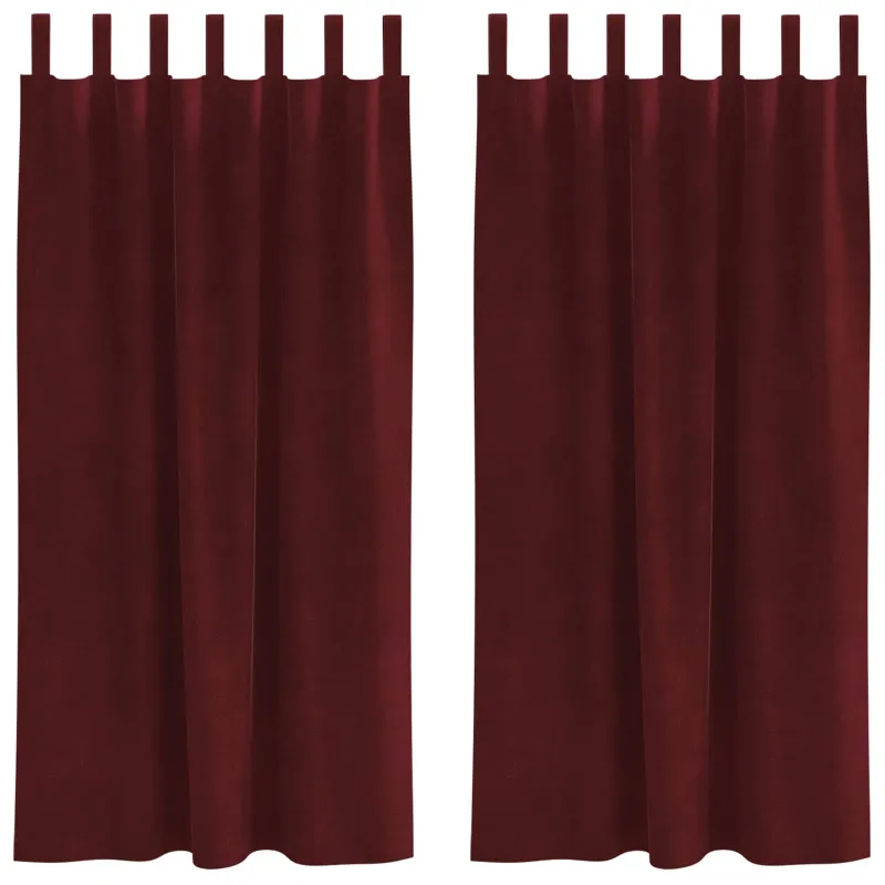 Užtemdymo užuolaidos 2 pcs Vyno raudona 140 x 175 cm Aksomas