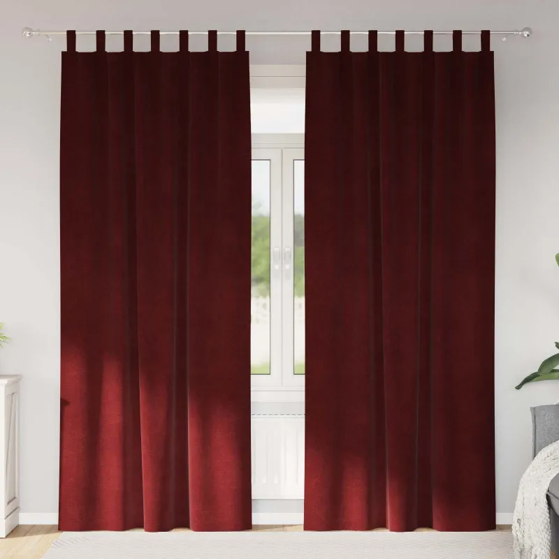 Užtemdymo užuolaidos 2 pcs Vyno raudona 140 x 225 cm Aksomas