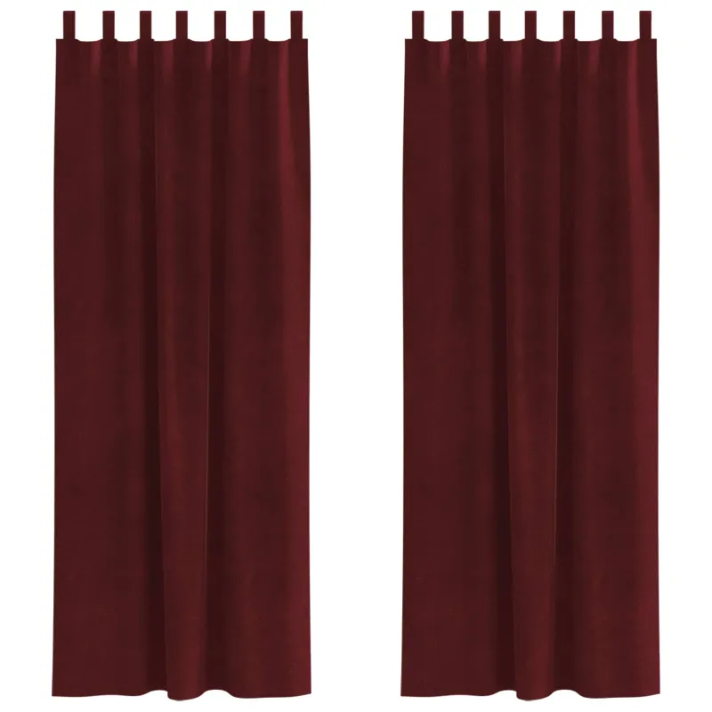 Užtemdymo užuolaidos 2 pcs Vyno raudona 140 x 225 cm Aksomas