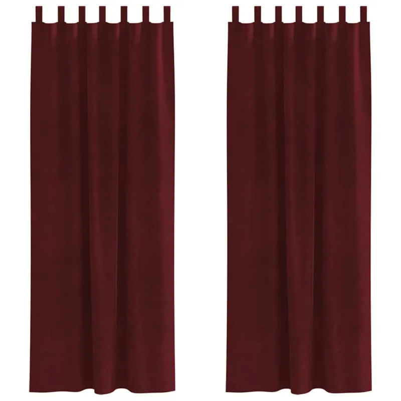 Užtemdymo užuolaidos 2 pcs Vyno raudona 140 x 260 cm Aksomas