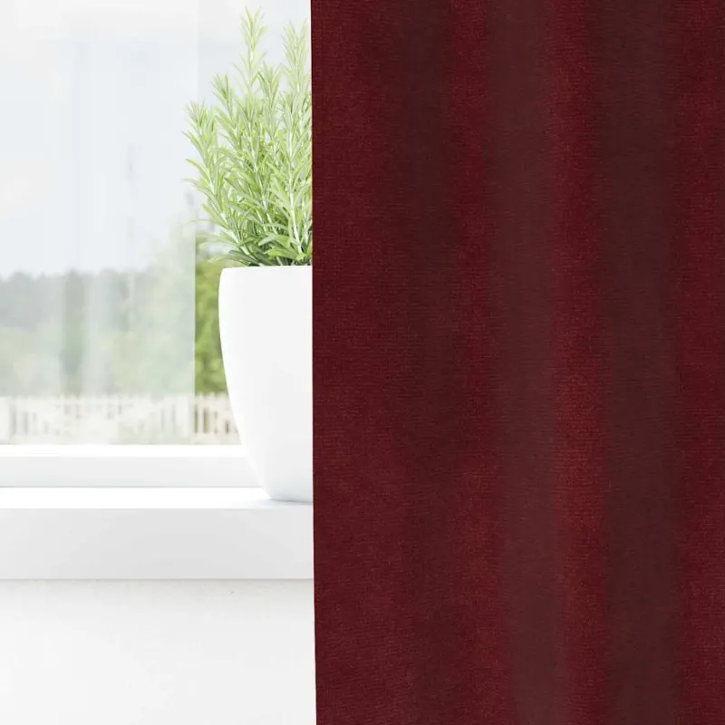 Užtemdymo užuolaidos 2 pcs Vyno raudona 140 x 260 cm Aksomas