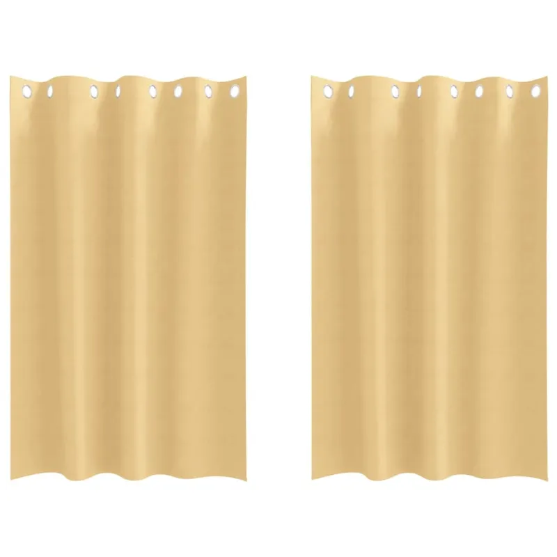 Užuolaidos su žiedais, blokuojančios šviesą 2 pcs Smėlio