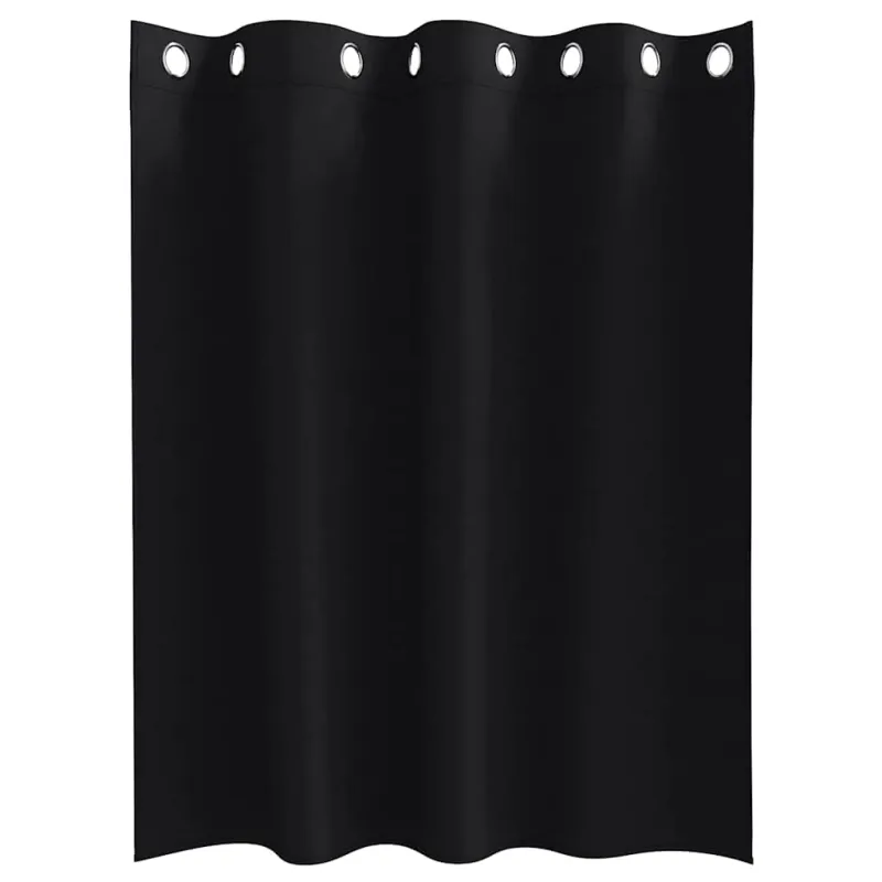 Užuolaidos su žiedais, blokuojančios šviesą 2 pcs Juoda