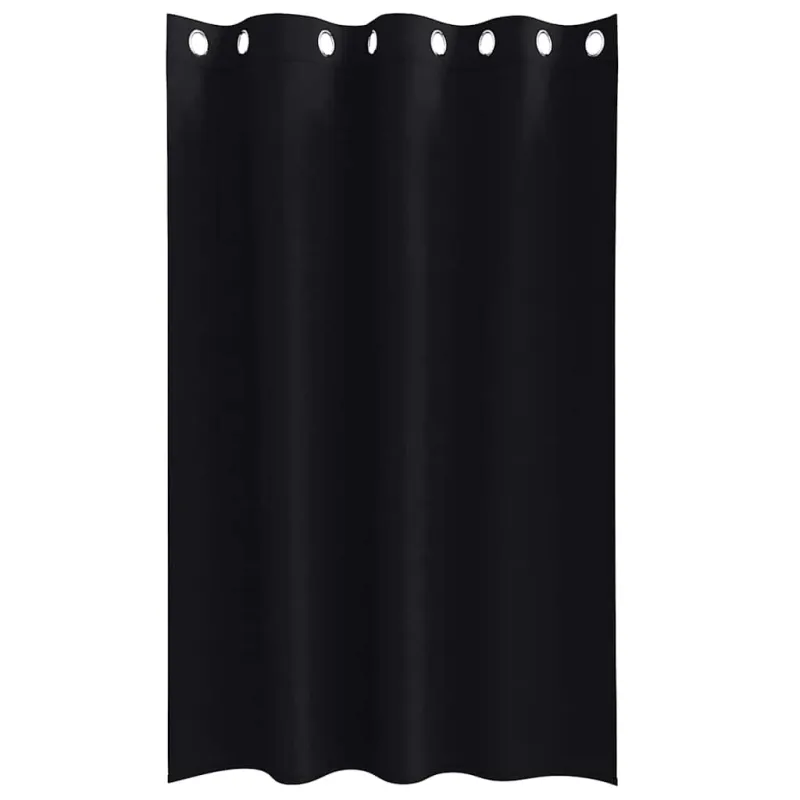 Užuolaidos su žiedais, blokuojančios šviesą 2 pcs Juoda