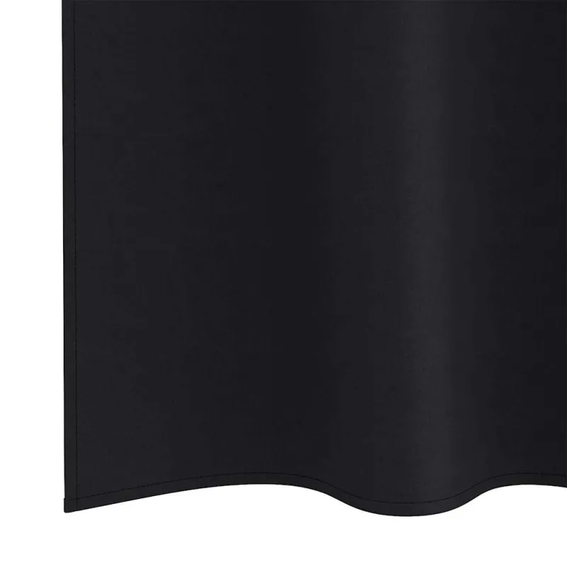 Užuolaidos su žiedais, blokuojančios šviesą 2 pcs Juoda
