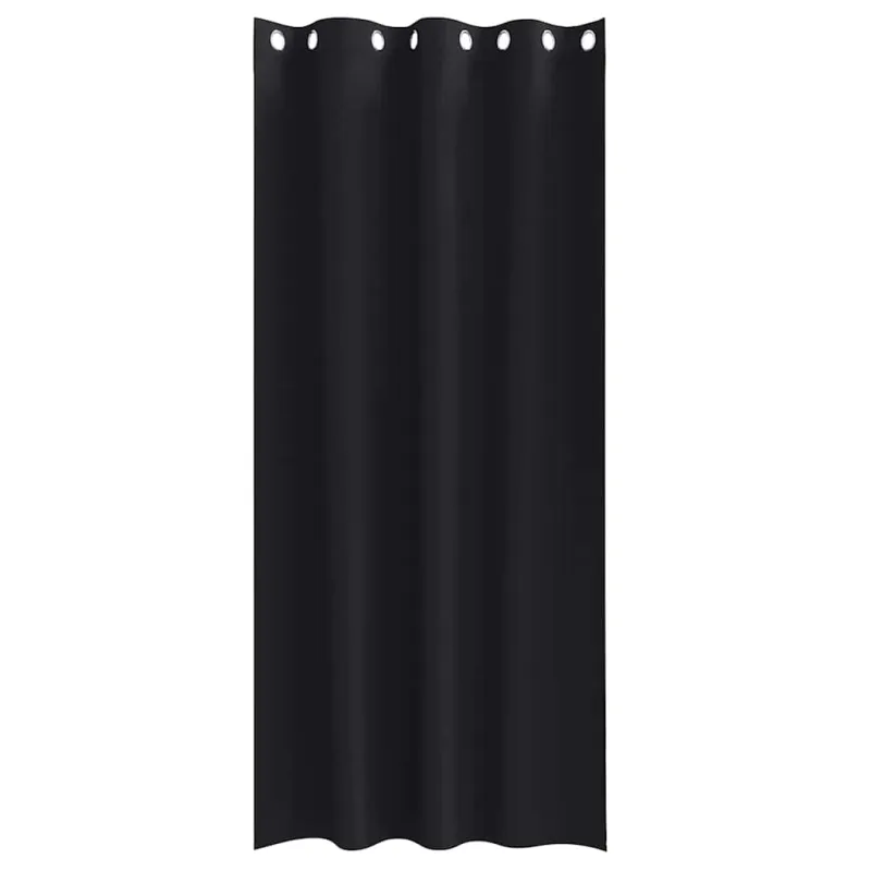 Užuolaidos su žiedais, blokuojančios šviesą 2 pcs Juoda