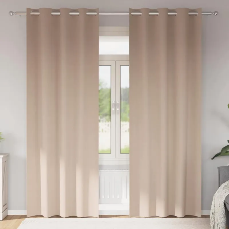 Užuolaidos su žiedais, blokuojančios šviesą 2 pcs Taupe