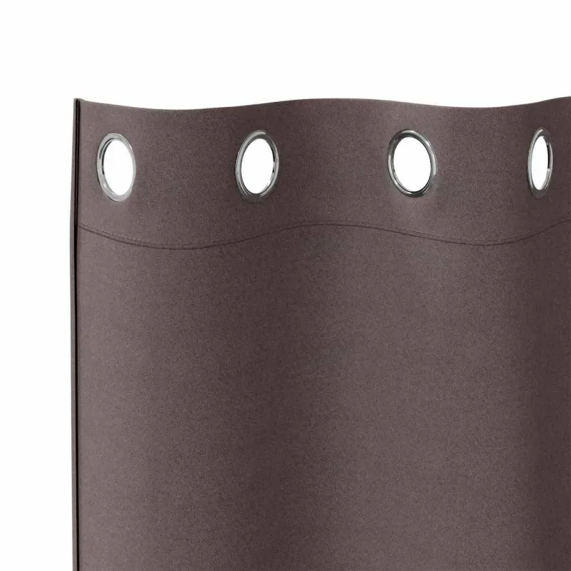 Užuolaidos su žiedais, blokuojančios šviesą 2 pcs Tamsiai rudas