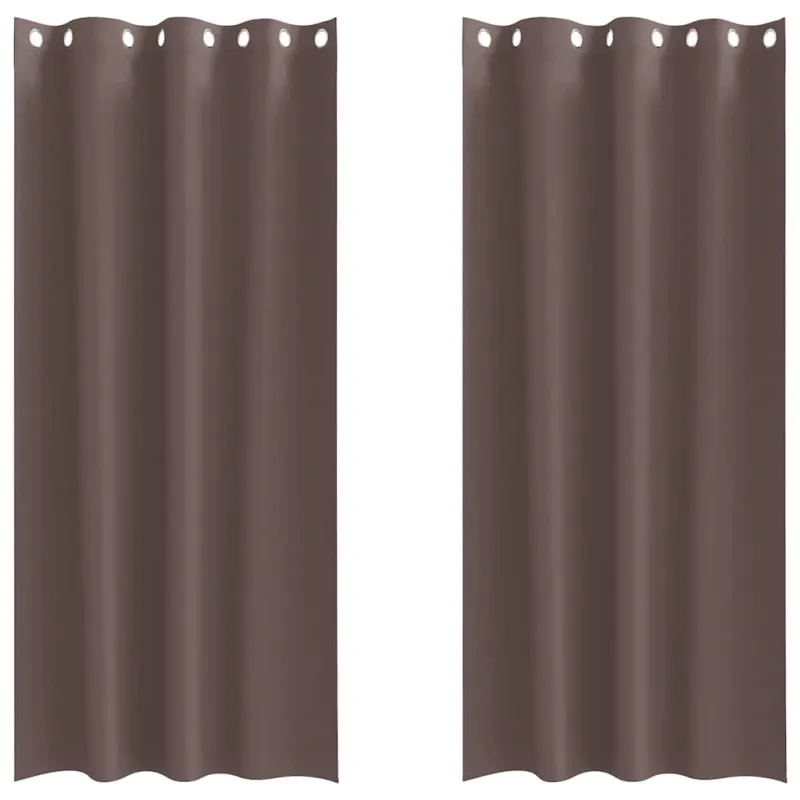 Užuolaidos su žiedais, blokuojančios šviesą 2 pcs Tamsiai rudas