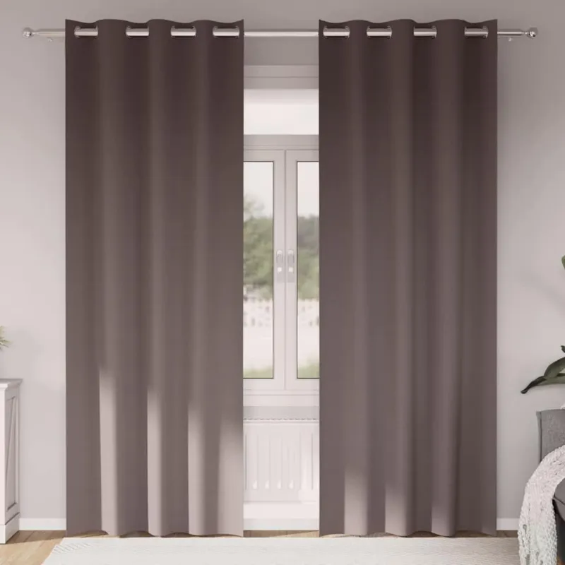 Užuolaidos su žiedais, blokuojančios šviesą 2 pcs Tamsiai rudas