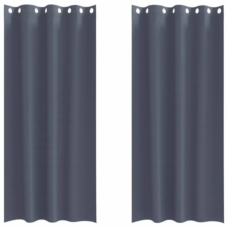 Užuolaidos su žiedais, blokuojančios šviesą 2 pcs Antracitas