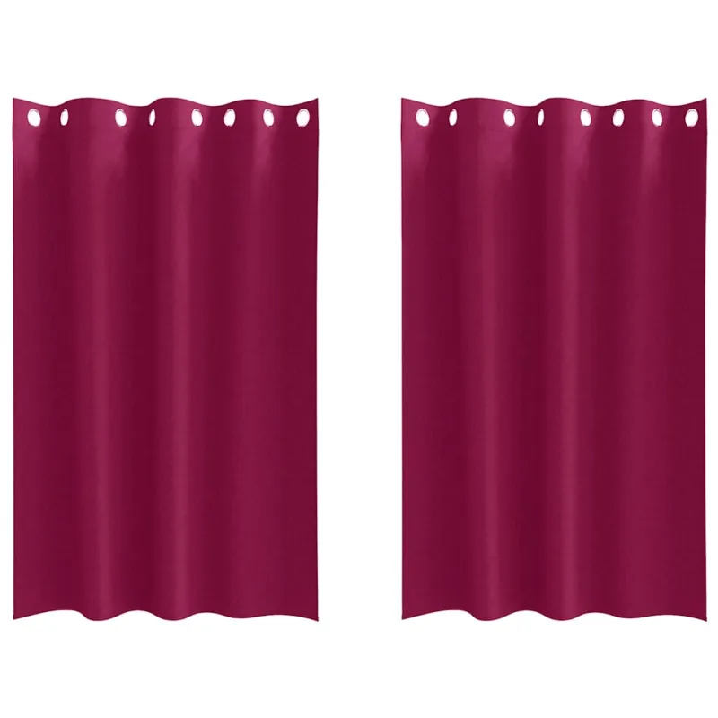 Užuolaidos su žiedais, blokuojančios šviesą 2 pcs Vyno raudona