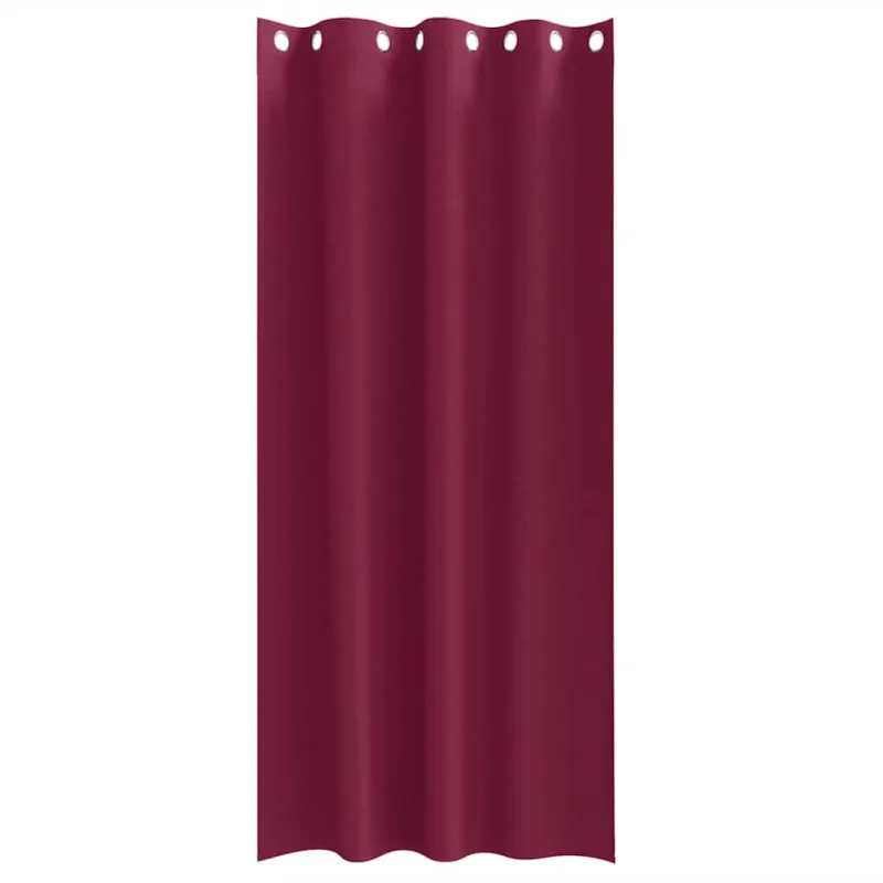 Užuolaidos su žiedais, blokuojančios šviesą 2 pcs Vyno raudona