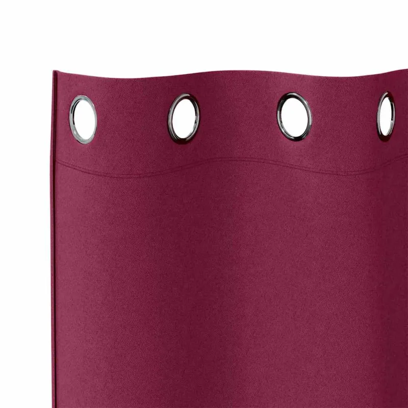 Užuolaidos su žiedais, blokuojančios šviesą 2 pcs Vyno raudona